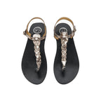 Sandalia Natal Toe - Sandalias con punta de sol blanca de peltre crujiente