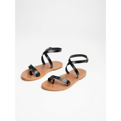 Sandalias Sanne Essential - Croco Negro - Les Bagatelles - Les Bagatelles* - The Bradery