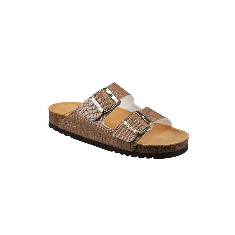 Sandales Josephine Croco Printed Synthetic - Marron - Femme - Scholl - The Bradery