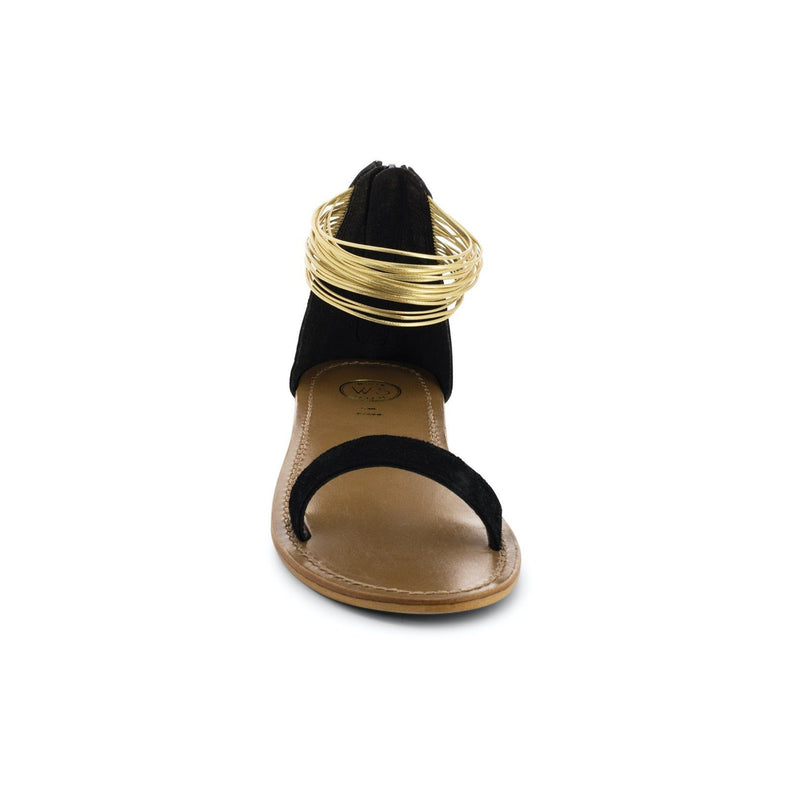 Sandalias Planas Atys - Negro / Dorado - Mujer - Sol Blanco - Sandalias Planas - Sol Blanco - The Bradery