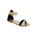 Sandalias Planas Atys - Negro / Dorado - Mujer - Sol Blanco - Sandalias Planas - Sol Blanco - The Bradery