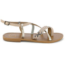 Garita Trendy Sandals - Light Pink/Gold/Rose Gold - Women - Les Bagatelles - Trendy Sandals - Les Bagatelles - The Bradery