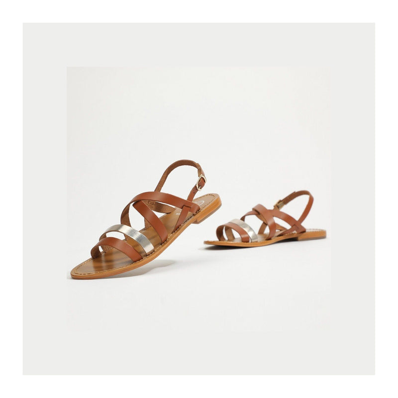 Sandalias de moda Paraena - Camel + Oro Sandalias de moda White Sun