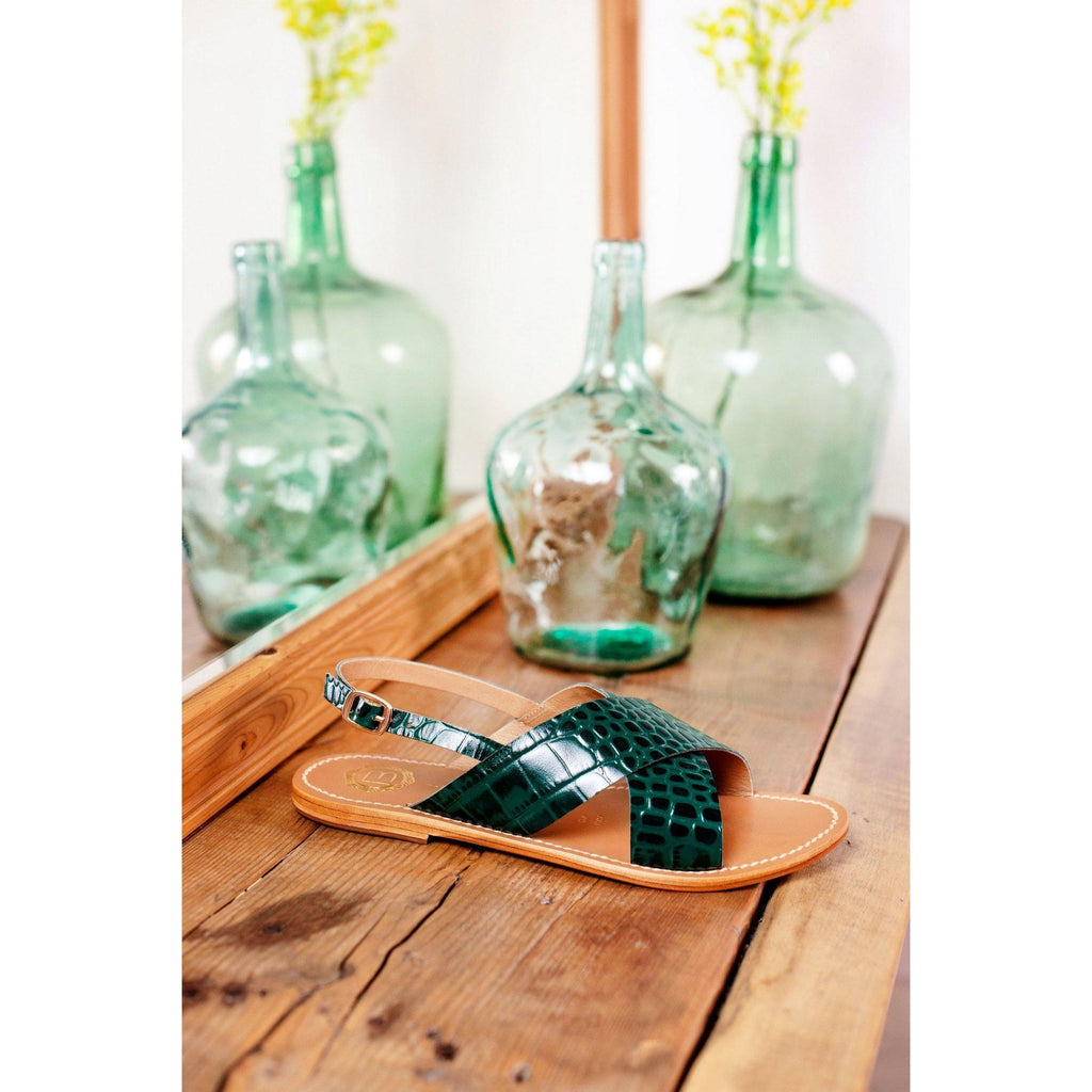 Sandales Tendance Sibella - Green Croco - Femme - Les Bagatelles - Sandales Tendance - Les Bagatelles - The Bradery
