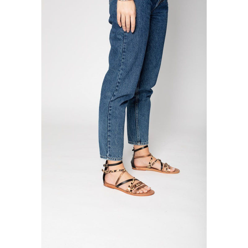 Sandales Tendance Valizas - Noir + Bronze + Léopard Sandales Tendance White Sun