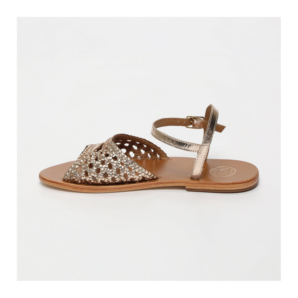 Sandalias Basanti Trendy - SANDALIAS Sol Blanco Dorado