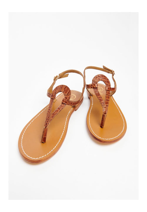 Varde Sandals - Tan Croco - Woman Sandals White Sun