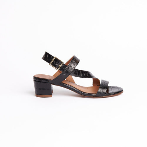 Vista Sandals - Black Croco - Anaki - The Bradery