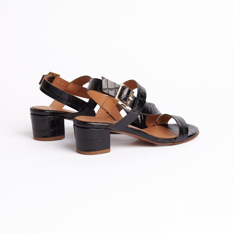 Vista Sandals - Black Croco - Anaki - The Bradery