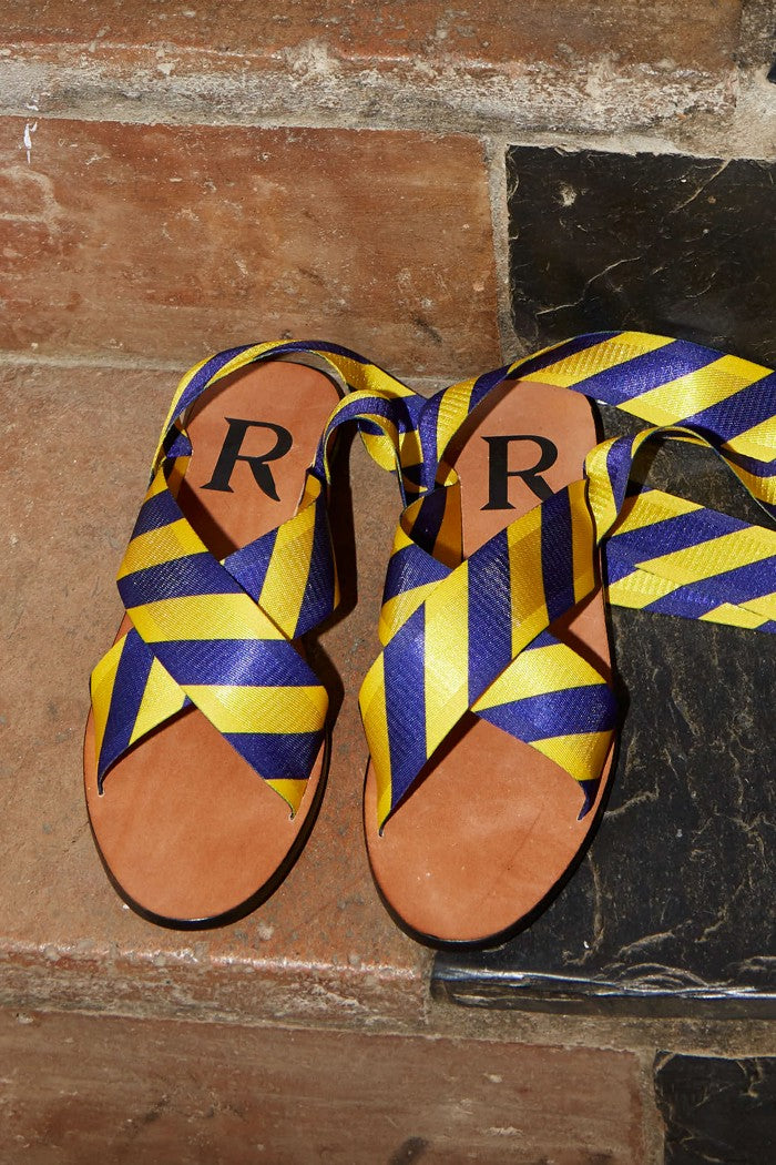 Ruban Knot Sandals - Multi Yellow