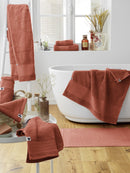 Serviette De Toilette 50 X 90 Cm Garance Terracotta - L'Effet Papillon - The Bradery