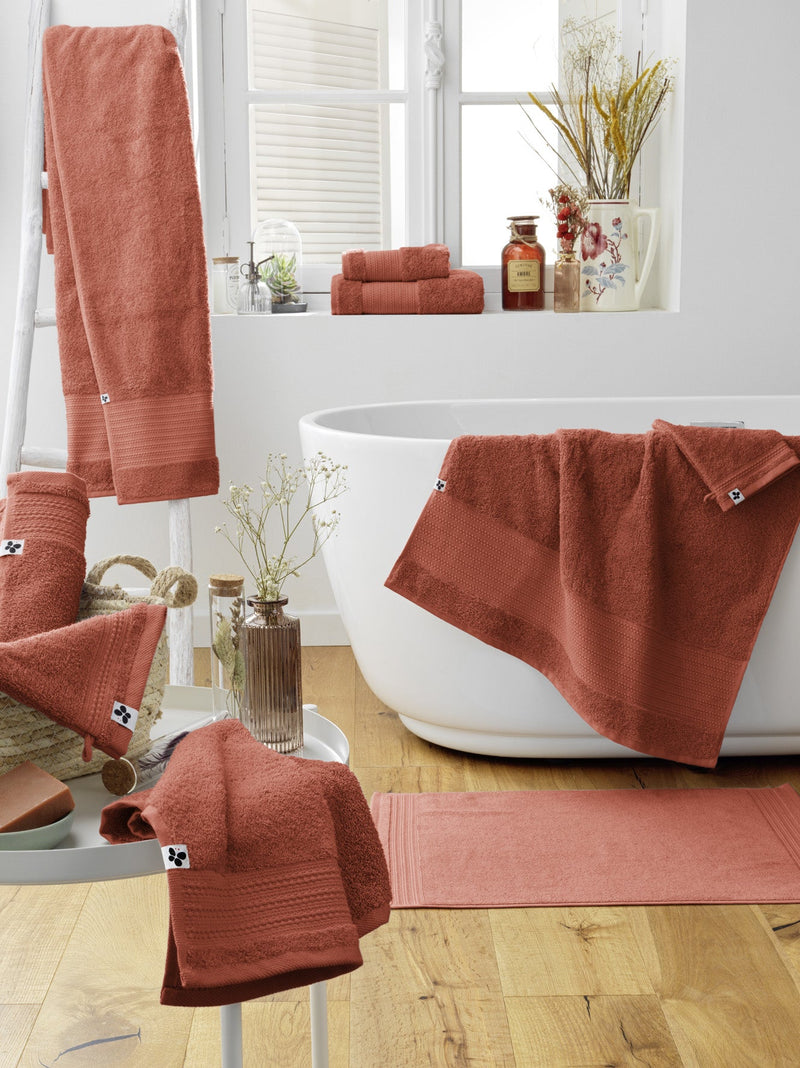 Serviette De Toilette 50 X 90 Cm Garance Terracotta - L'Effet Papillon - The Bradery