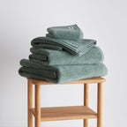 Serviettes De Bain - En Coton Bio - Vert Bouteille