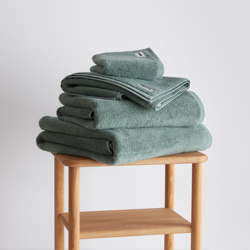 Serviettes De Bain - En Coton Bio - Vert Bouteille