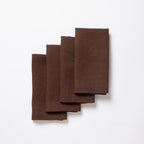 4 Serviettes - En Lin Lavé - Cacao