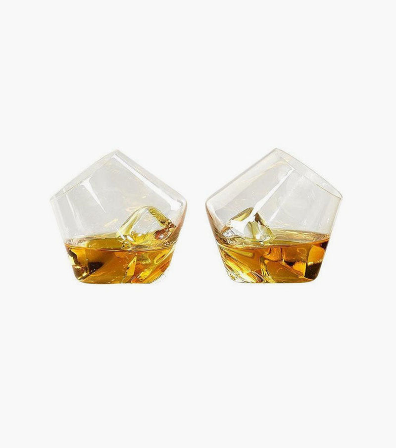 Set Of 2 Rocking Whisky Glasses