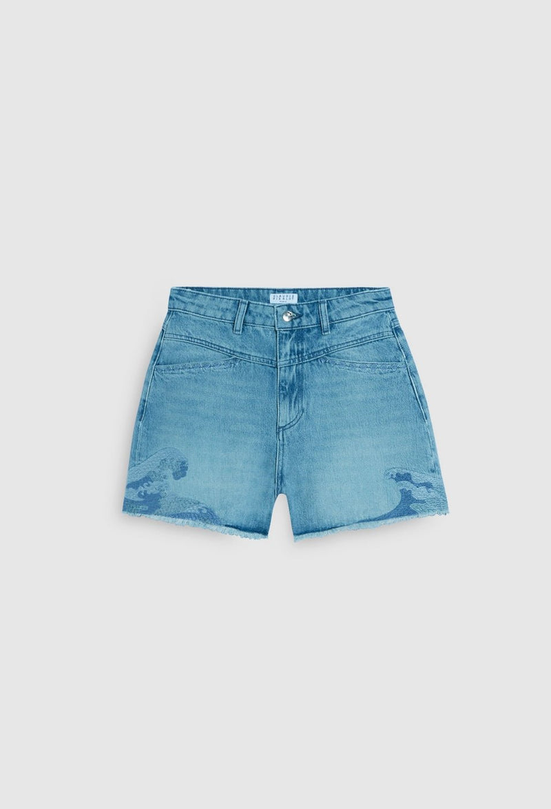 Claudie Pierlot Pantalones cortos Tierra - Vaqueros claros - - The Bradery