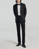 Black Sequin Velvet Tuxedo - Black - De Fursac - The Bradery