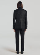 Black Sequin Velvet Tuxedo - Black - De Fursac - The Bradery