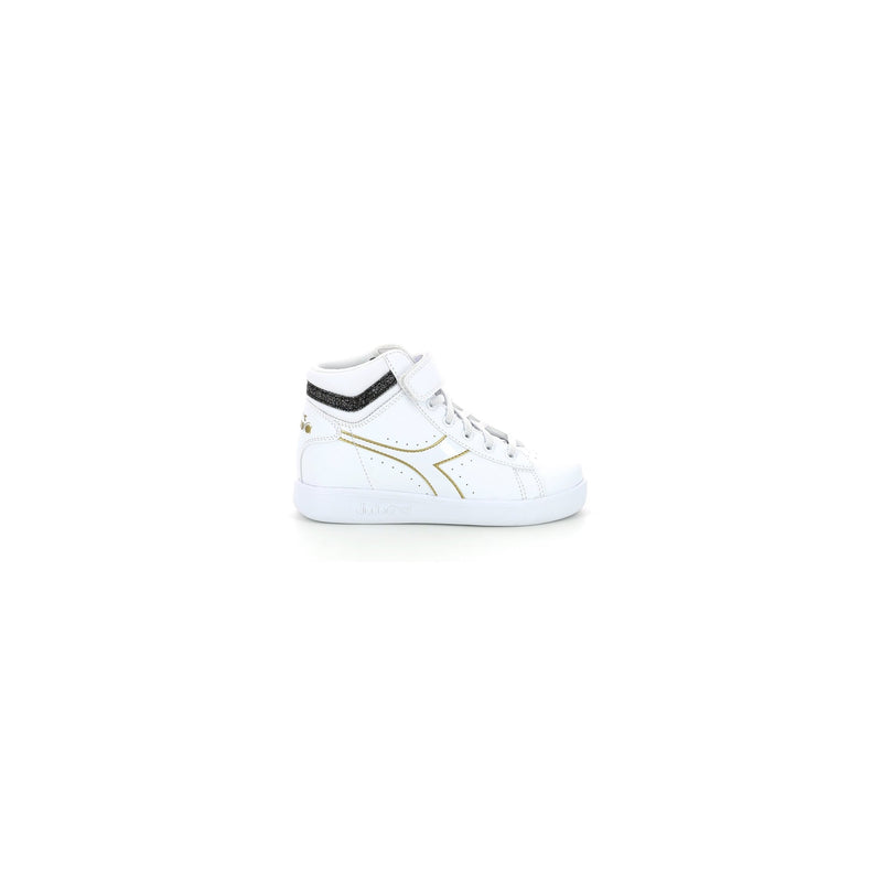 Sneakers Haut Game P Hi G Gs - White/Black/Gold - Junior - Diadora - The Bradery