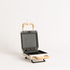 Stone Studio Individual - Croque-Monsieur Maker, Grill & Waffle Maker with Interchangeable Plates - Off-White