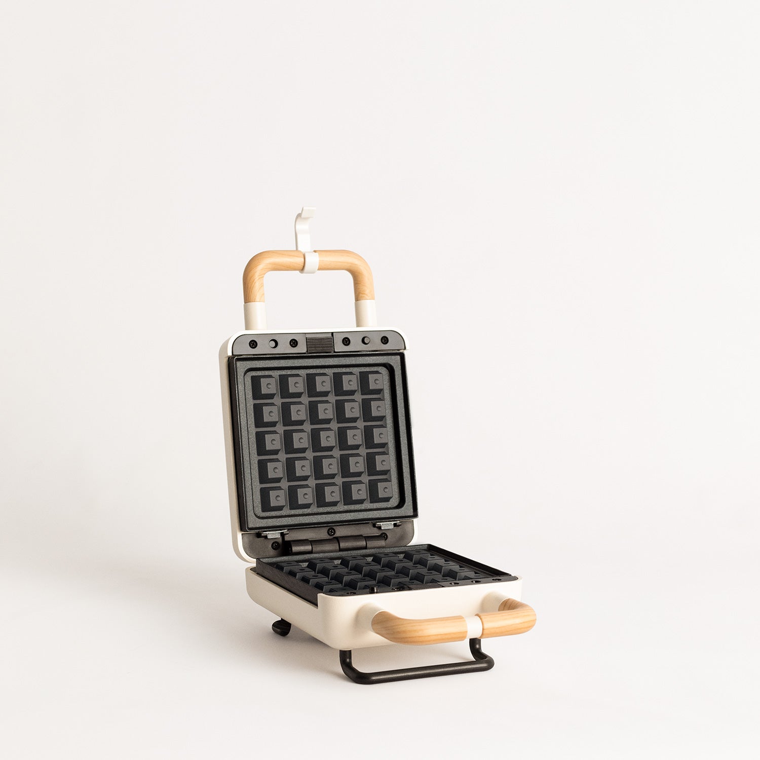 Stone Studio Individual - Croque-Monsieur Maker, Grill & Waffle Maker with Interchangeable Plates - Off-White