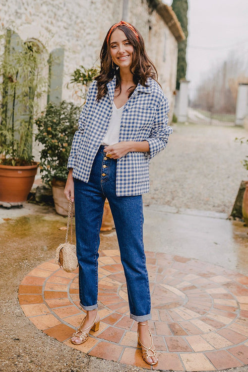 Surchemise Adam Carreaux Bleu - Saaj Paris - The Bradery