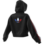 Sweat À Capuche Adidas Originals Adicolor Tricolor Crop - Noir - Femme - Adidas - The Bradery