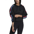 Sweat À Capuche Adidas Originals Adicolor Tricolor Crop - Noir - Femme - Adidas - The Bradery