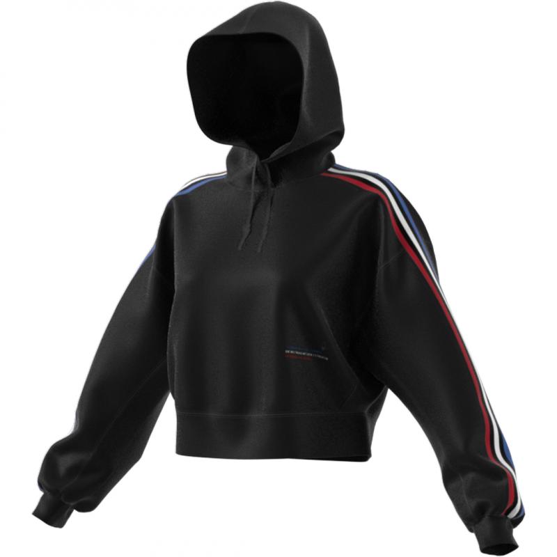 Sweat À Capuche Adidas Originals Adicolor Tricolor Crop - Noir - Femme - Adidas - The Bradery