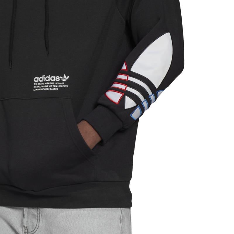 Adidas Originals Adicolor Tricolor Trefoil Hoodie - Black - Men - Adidas - The Bradery