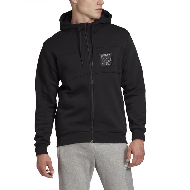 Adidas Originals Sprt Icon Full-Zip Hoodie - Black - Men Adidas CLOTHING