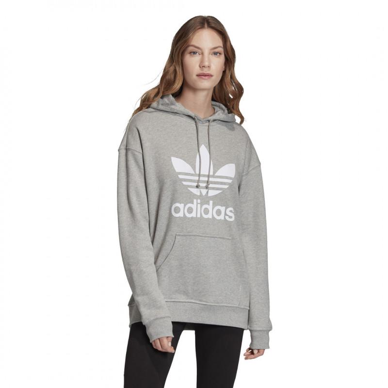 Sweat Ã Capuche Adidas Originals Trefoil - Gris - Femme VETEMENT Adidas
