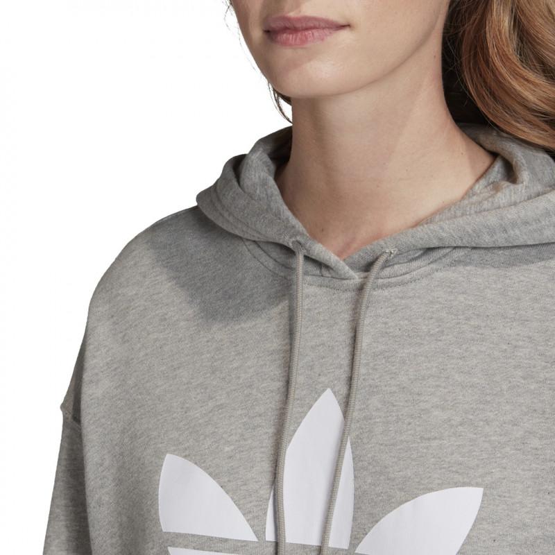 Sweat Ã Capuche Adidas Originals Trefoil - Gris - Femme VETEMENT Adidas
