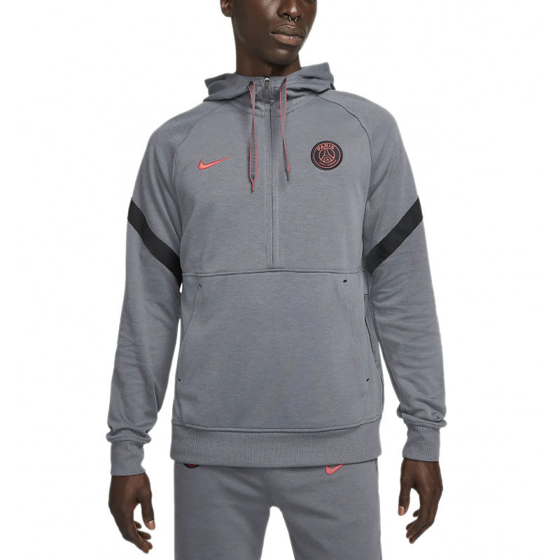 Nike Psg Travel Flc Hoodie - Gray NIKE SWEATSHIRT MEN'S TEXTILE Nike