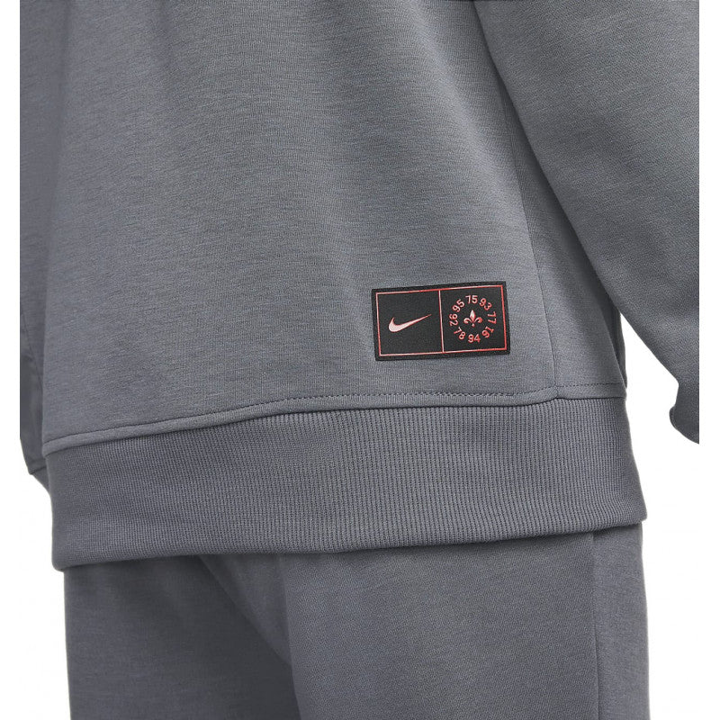 Nike Psg Travel Flc Hoodie - Gray NIKE SWEATSHIRT MEN'S TEXTILE Nike