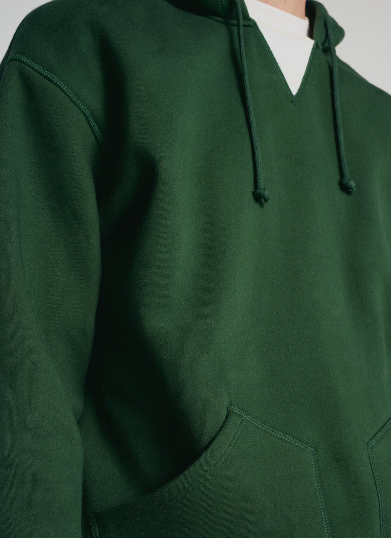 Green Cotton Fleece Hoodie - Green And Blanc - De Fursac - The Bradery