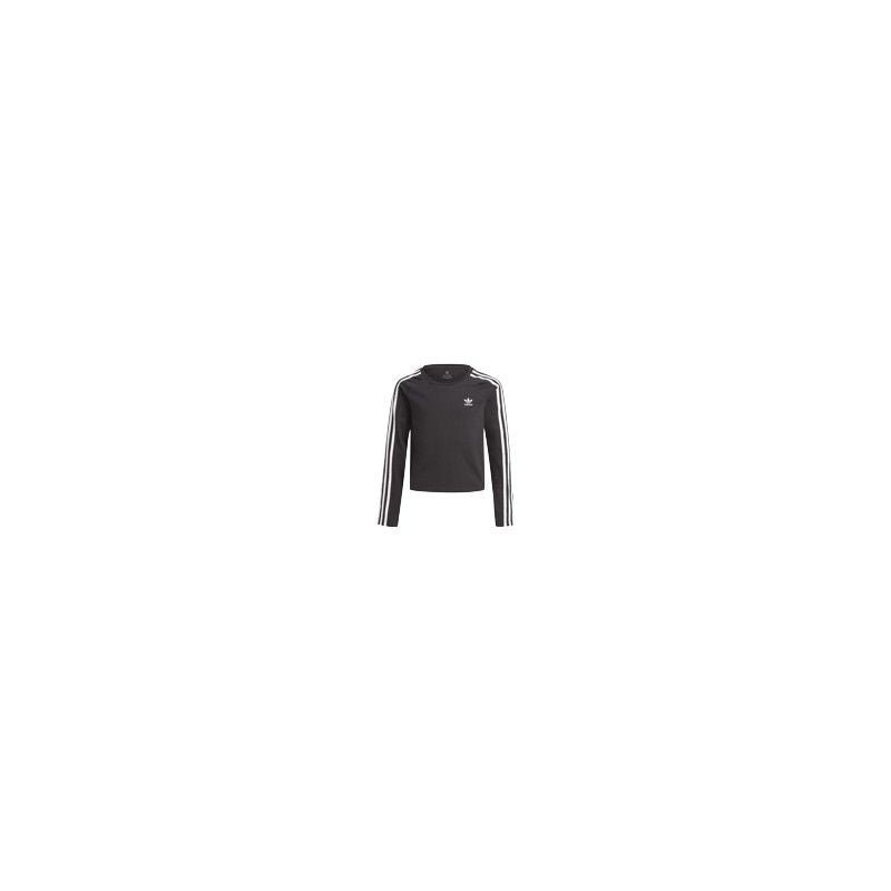 Adidas Originals 3-Stripes Cropped Junior Sweatshirt - Black - Adidas1 - The Bradery