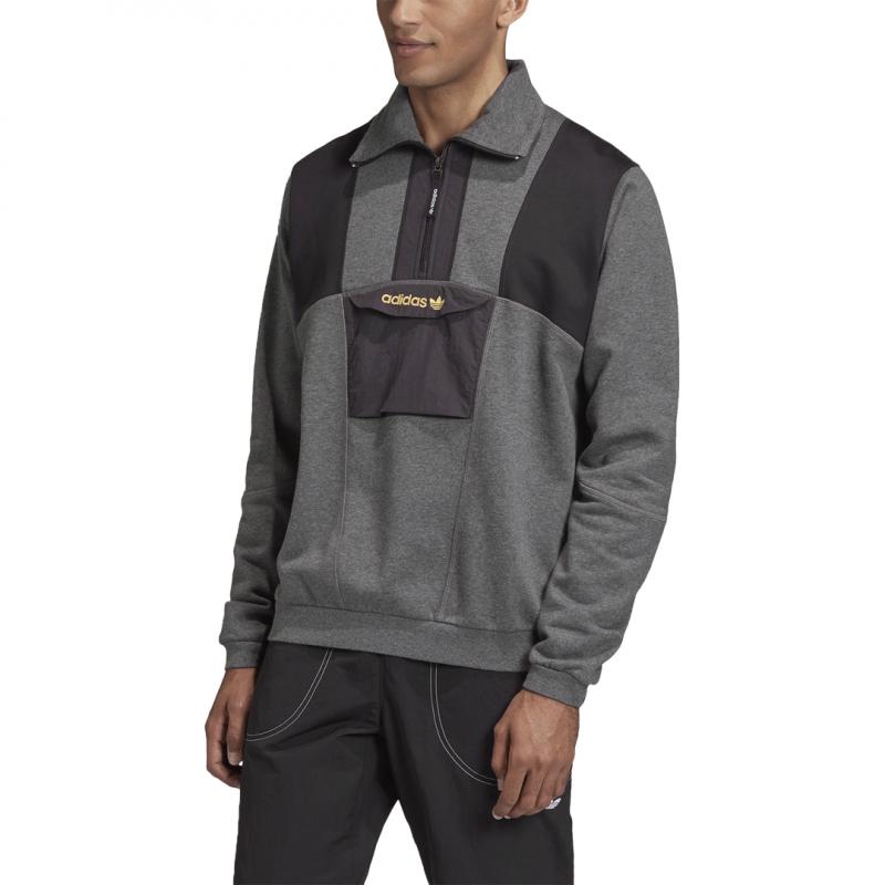 Adidas Originals Adventure Field Half-Zip Sweatshirt - Gray - Adidas1 - The Bradery