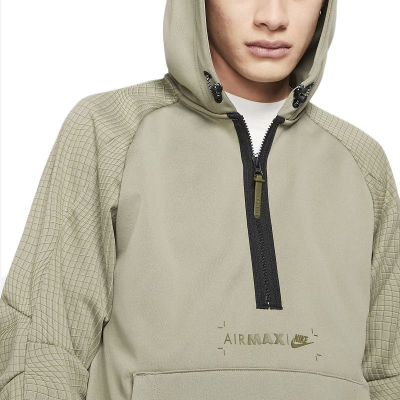 Air Max Half Zip Textile Sweatshirt - Beige - Men - Nike - The Bradery