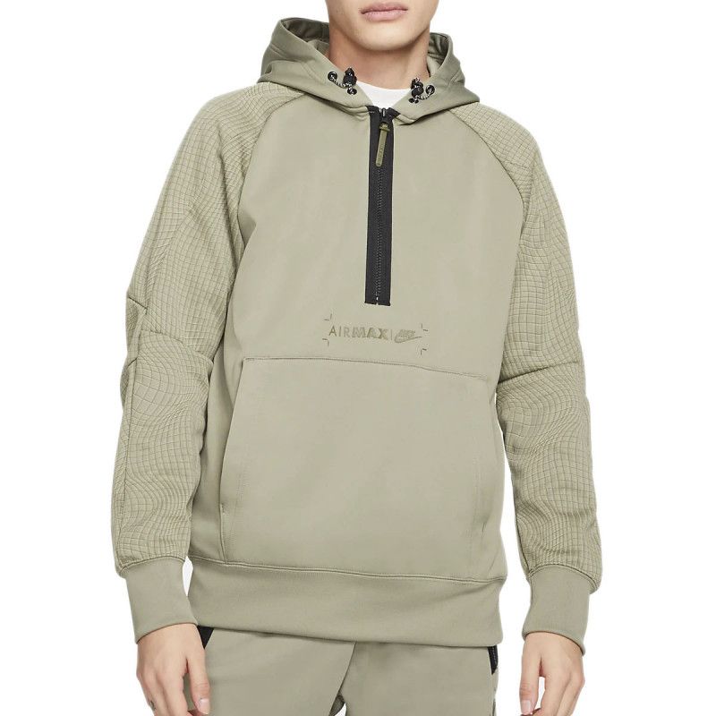 Air Max Half Zip Textile Sweatshirt - Beige - Men - Nike - The Bradery