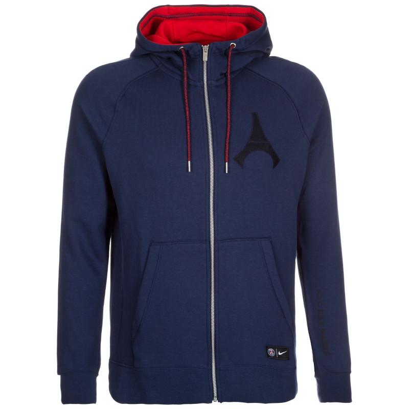 Nike Psg Hoodie Authentic Team Sweatshirt - 810292-410 - Blue - Men NIKE SWEATSHIRT MEN TEXTILE Nike