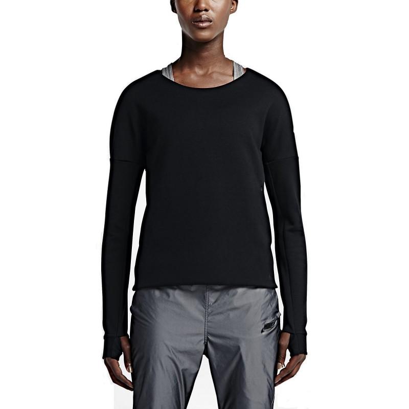 Sweat Nike Tech Fleece Crew - 685748-010 - Noir - Femme NIKE SWEAT FEMME TEXTILE Nike