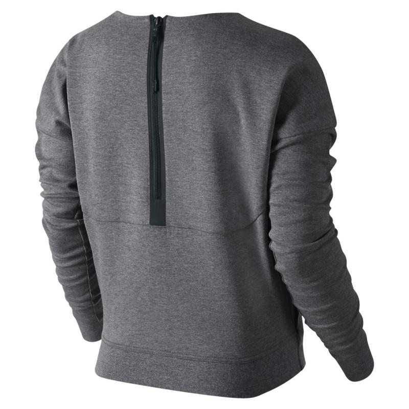 Sudadera Nike Tech Fleece Crew - 685748-091 - Gris - Mujer SUDADERA NIKE MUJER TEXTIL Nike