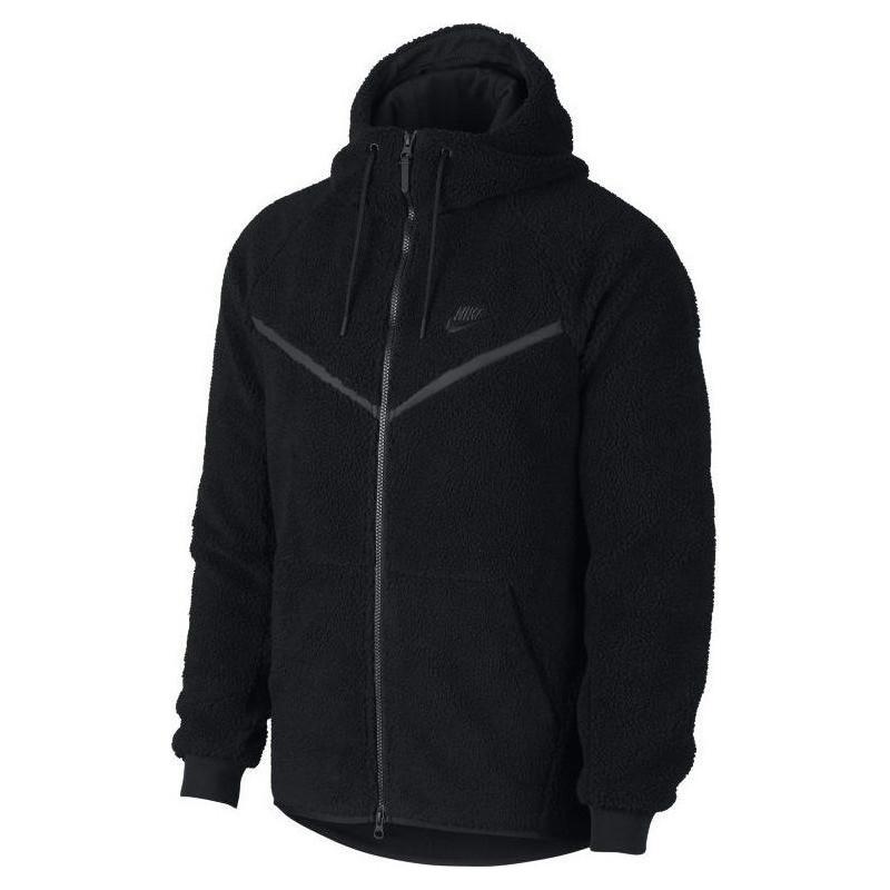 Nike M Nsw Wr Hoodie Tch Sherpa Sweatshirts - Black - Men NIKE JACKET MAN TEXTILE Nike