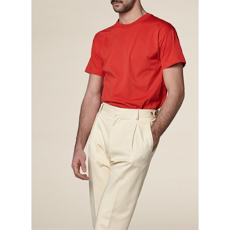 Crew Neck T-Shirt - Vermilion - Man Tops De Fursac