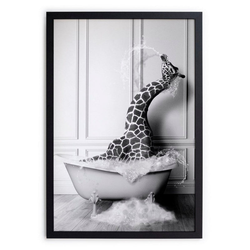 Tableau À Moulures Noires - Bain Giraffe - Really Nice Things - The Bradery