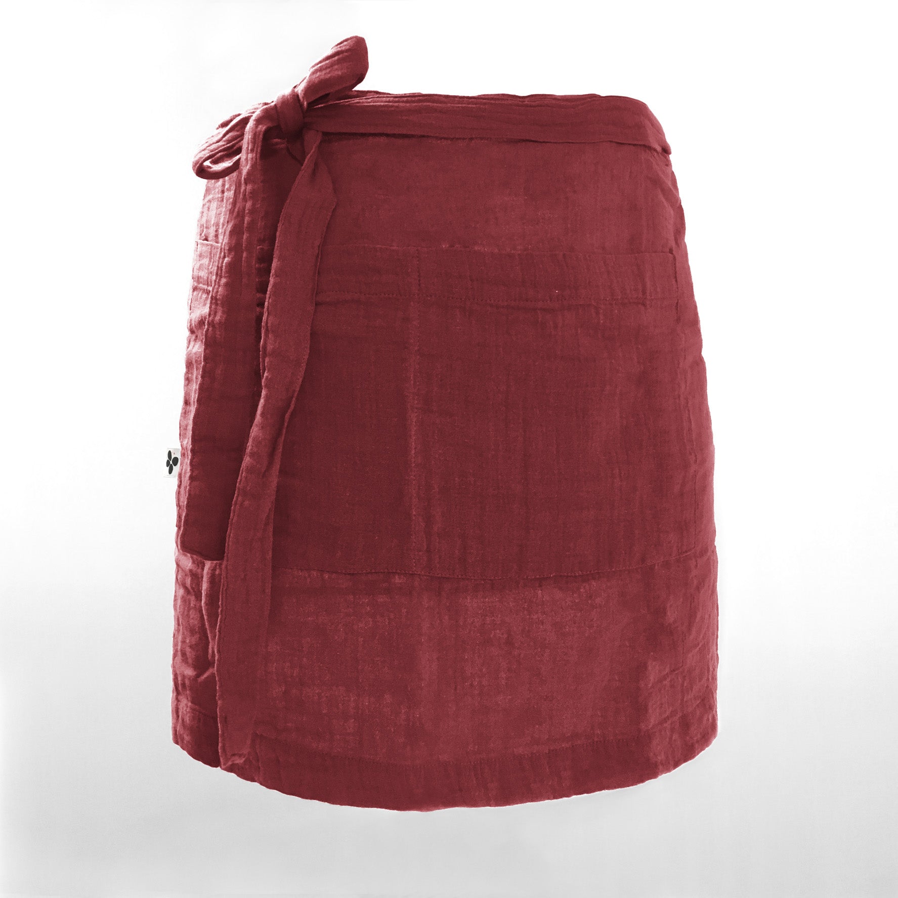 Tablier Serveur Gaze De Coton 45 X 80 Cm Gaïa Lie De Vin - L'EffetPapillon2 - The Bradery