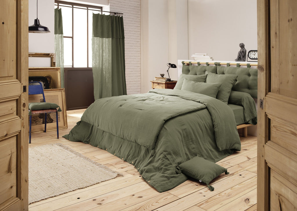 Funda de almohada de gasa de algodón 85 x 185 cm Gaia Rosemary - El efecto mariposa - The Bradery