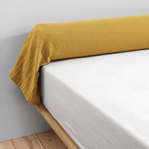 Taie De Traversin Gaze De Coton 85 x 185 cm Gaia Safran - L'Effet Papillon - The Bradery